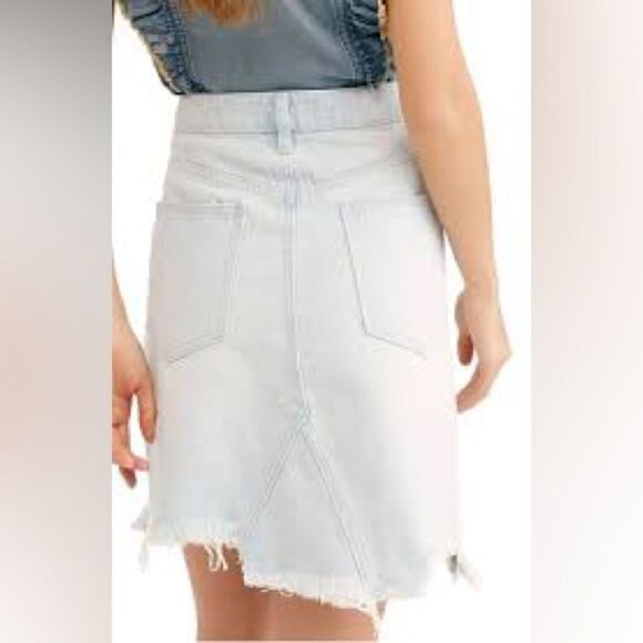 Free People Going Rogue Light Blue Demin Jean Skirt Size 25 - Picture 4 of 6